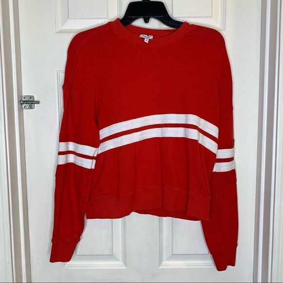 Splendid Double Stripe Sweatshirt Red and White Size Extra Small - Picture 1 of 8